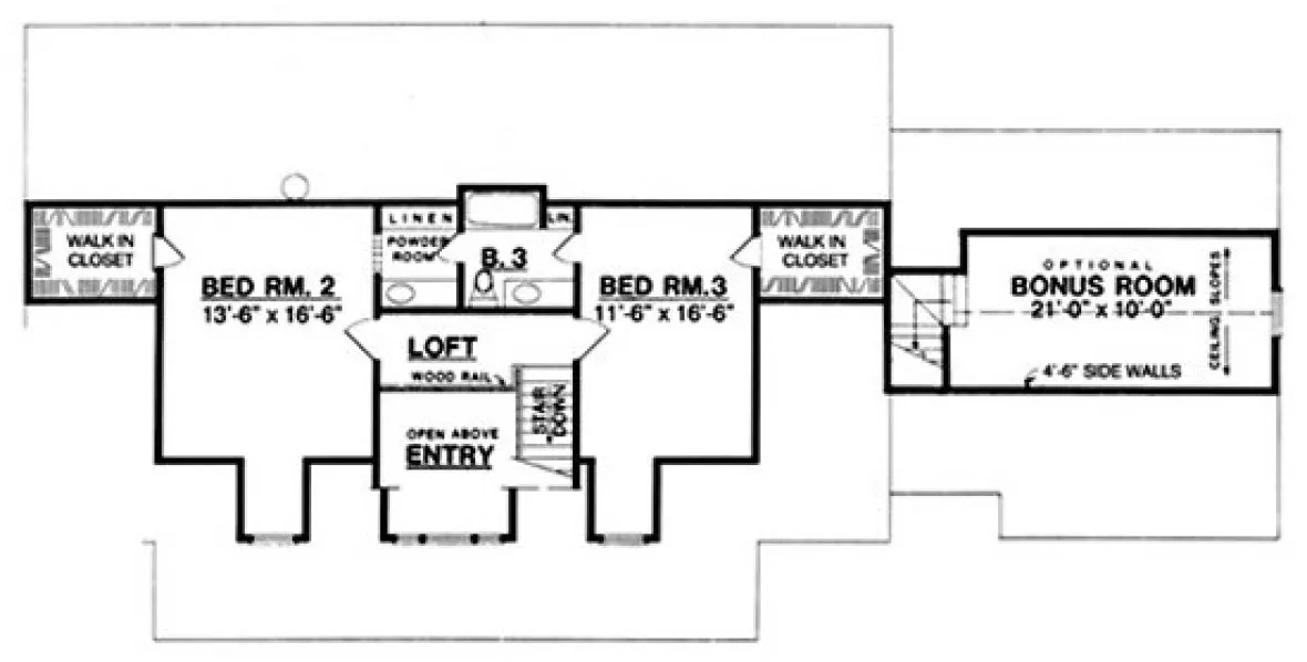 Second Floor Plan for House Plan #440332