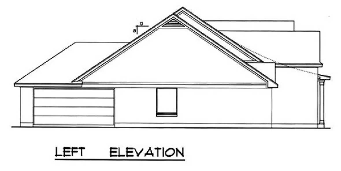 Left Elevation for House Plan #445332