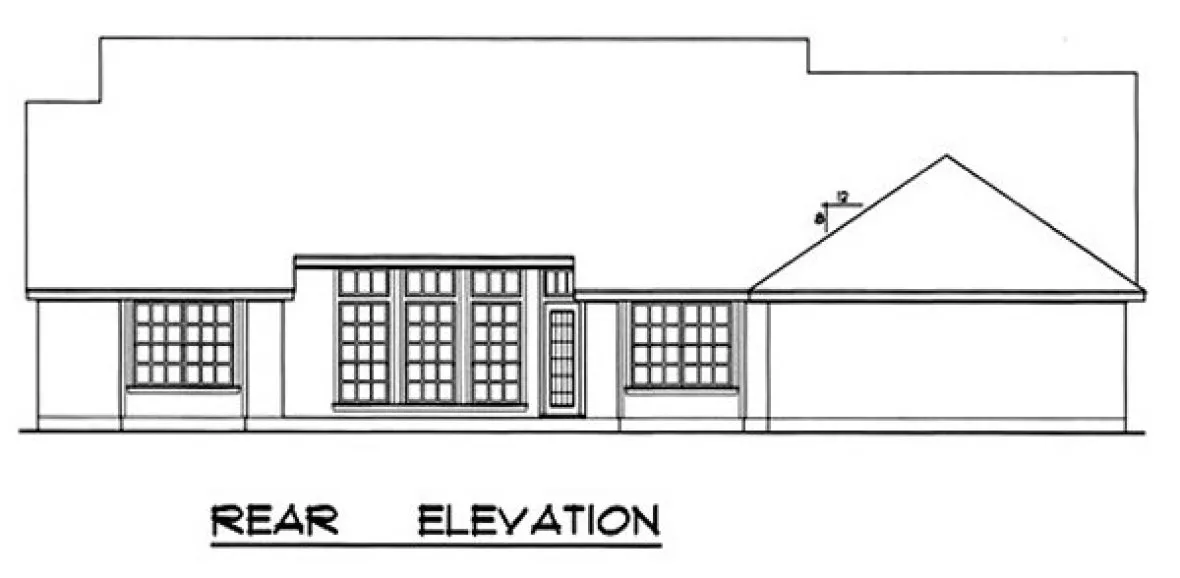 Rear Elevation for House Plan #445332