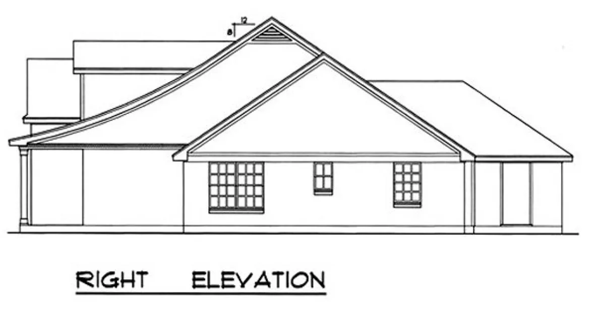 Right Elevation for House Plan #445332
