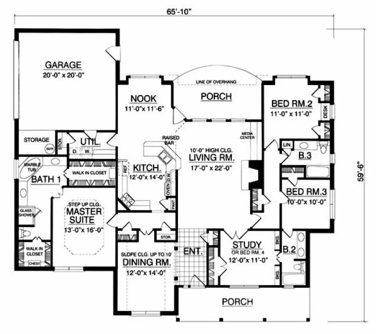 Main Floor Plan for House Plan #445332