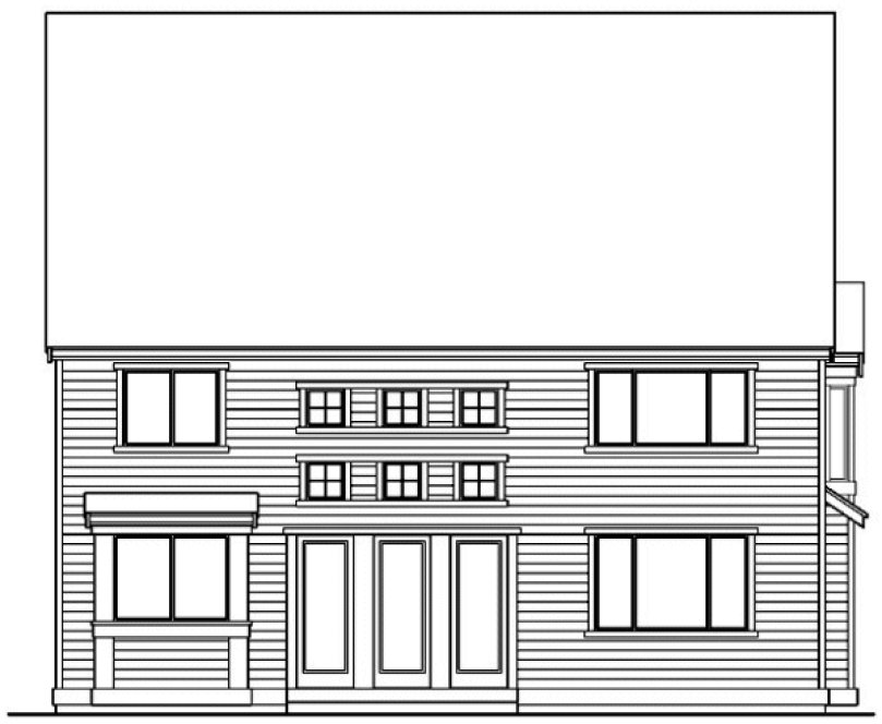 Rear Elevation for House Plan #335543