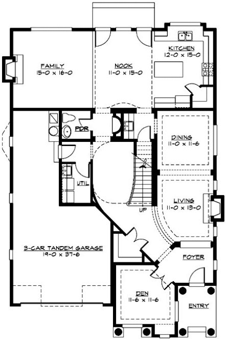 Main Floor Plan for House Plan #335543