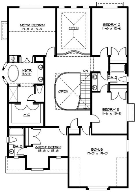 Second Floor Plan for House Plan #335543