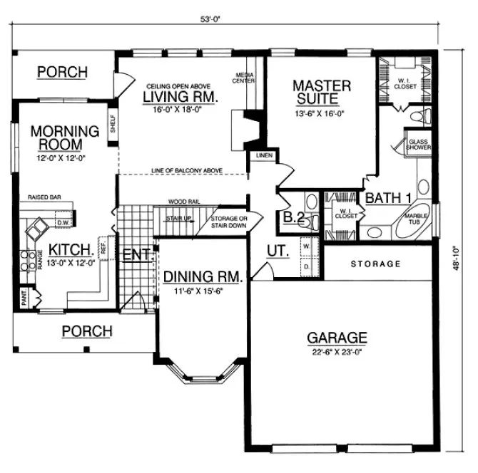 Main Floor Plan for House Plan #444832