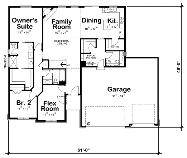 Main Floor Plan for House Plan #155132
