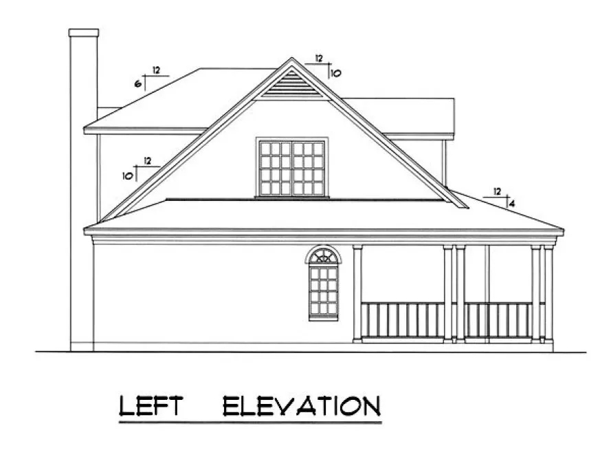 Left Elevation for House Plan #447242