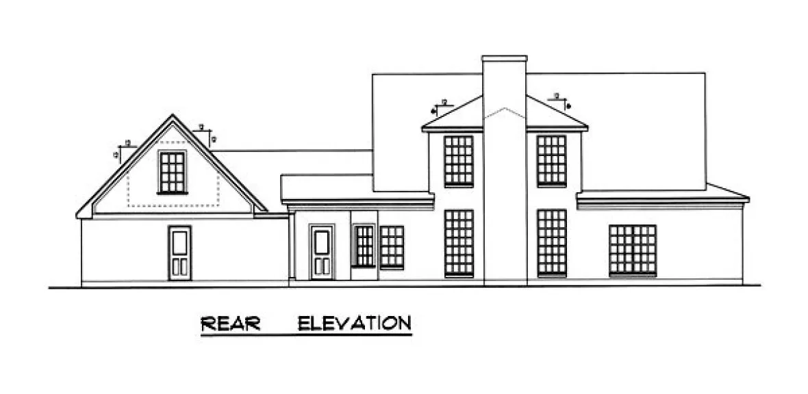 Rear Elevation for House Plan #447242