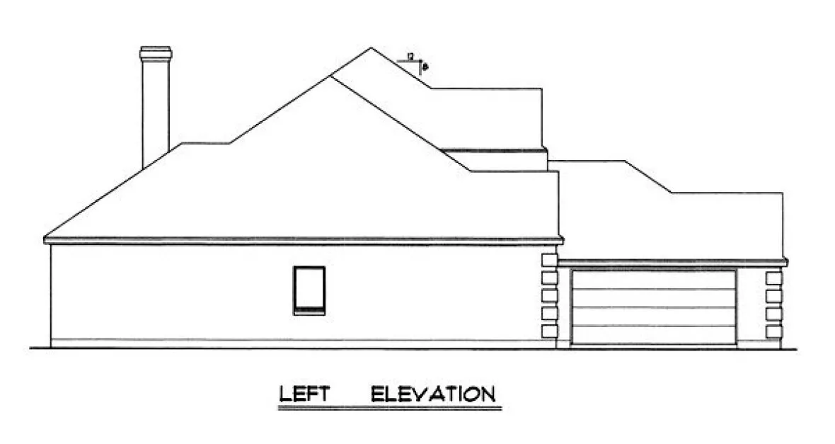 Left Elevation for House Plan #440442