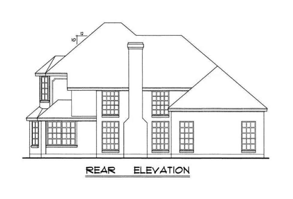 Rear Elevation for House Plan #440442