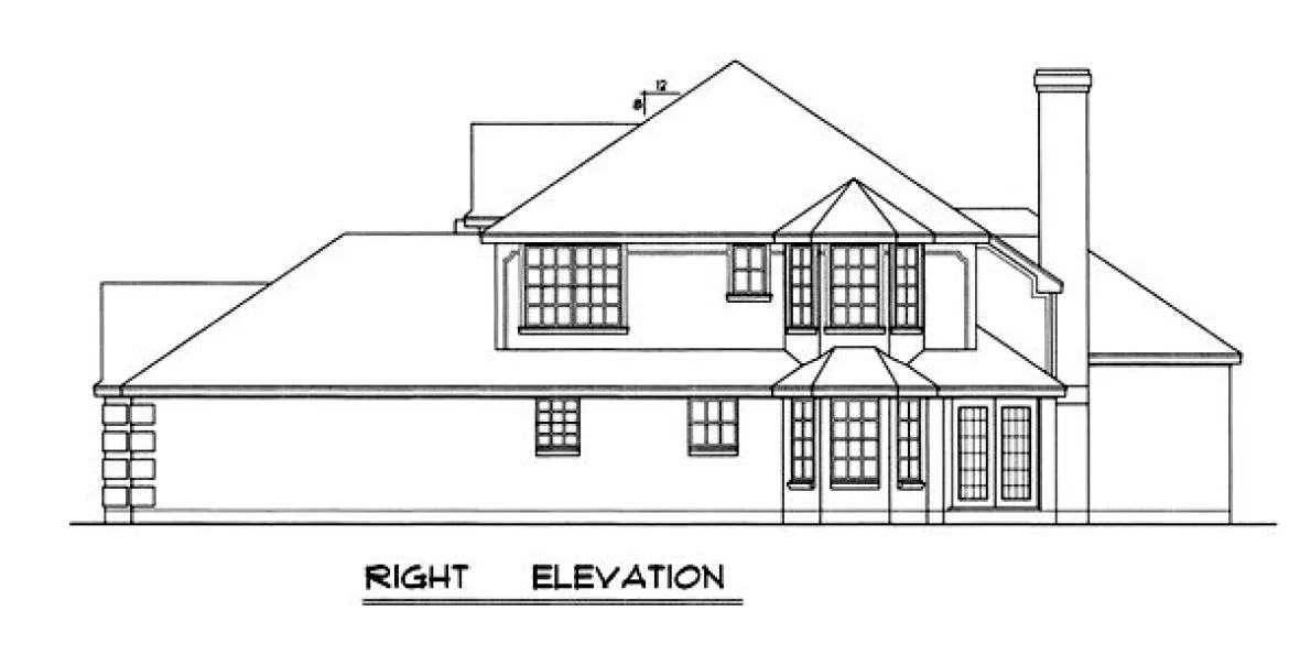 Right Elevation for House Plan #440442