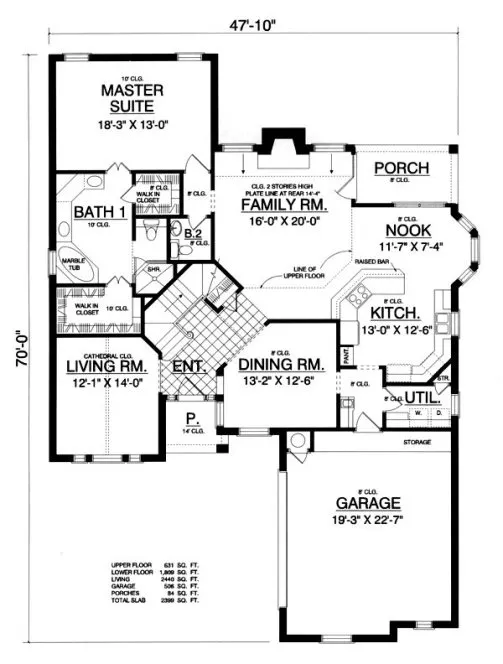 Main Floor Plan for House Plan #440442