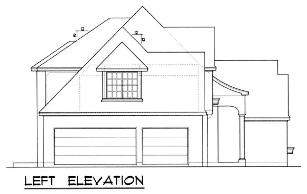 Left Elevation for House Plan #442542