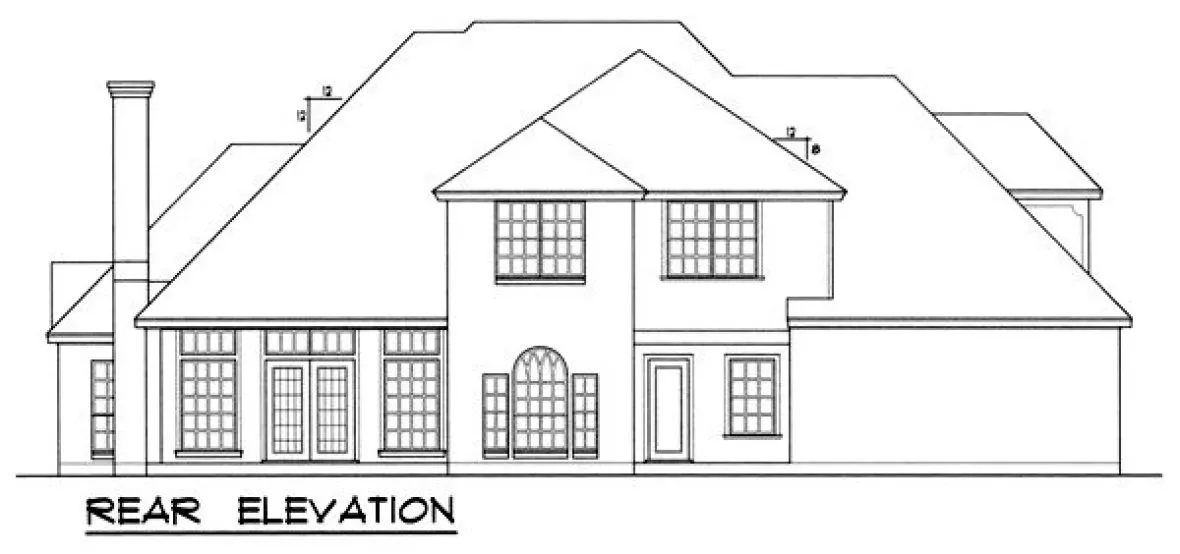 Rear Elevation for House Plan #442542