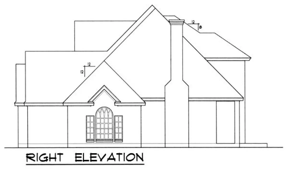 Right Elevation for House Plan #442542
