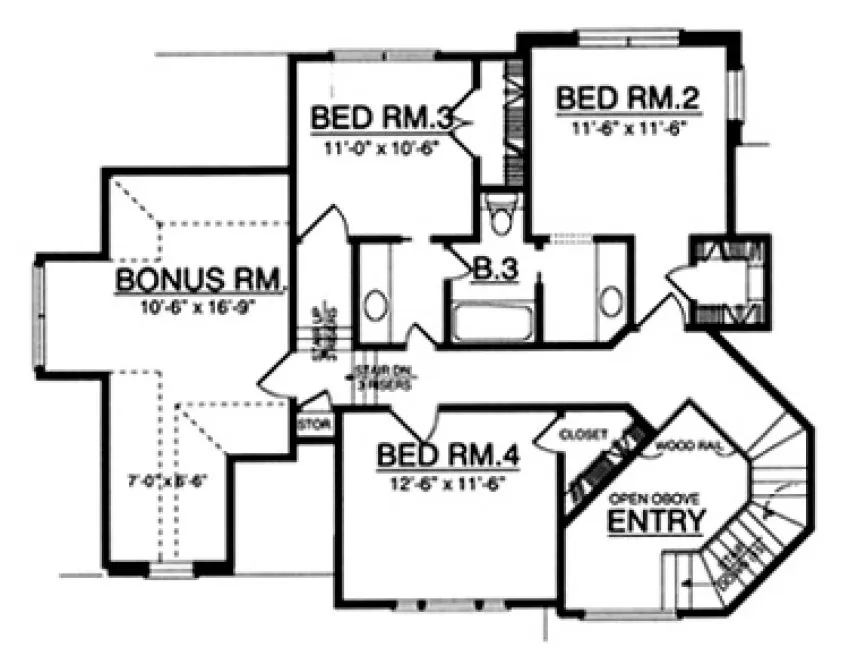 Second Floor Plan for House Plan #442542