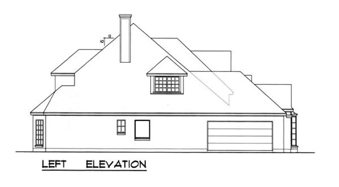 Left Elevation for House Plan #443542