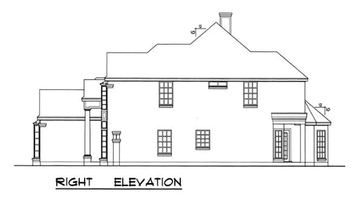 Right Elevation for House Plan #443542