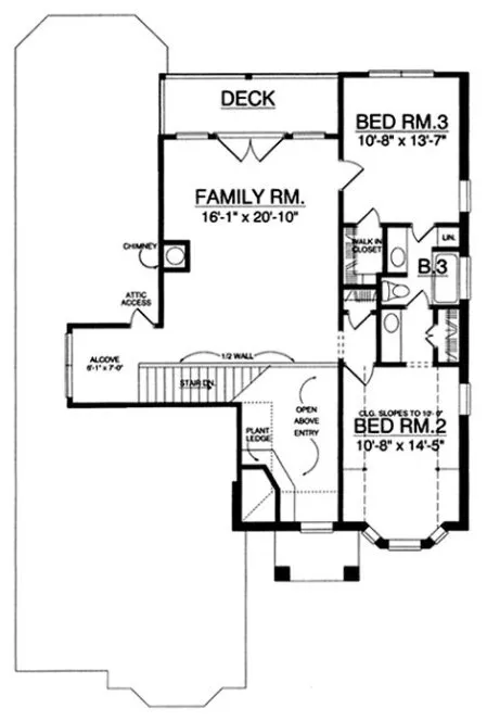 Second Floor Plan for House Plan #443542