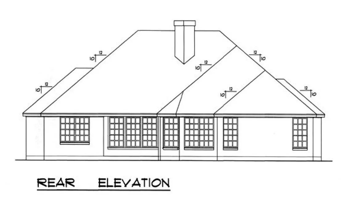 Rear Elevation for House Plan #443942