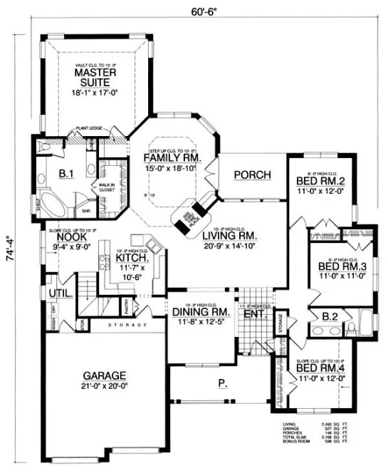 Main Floor Plan for House Plan #443942