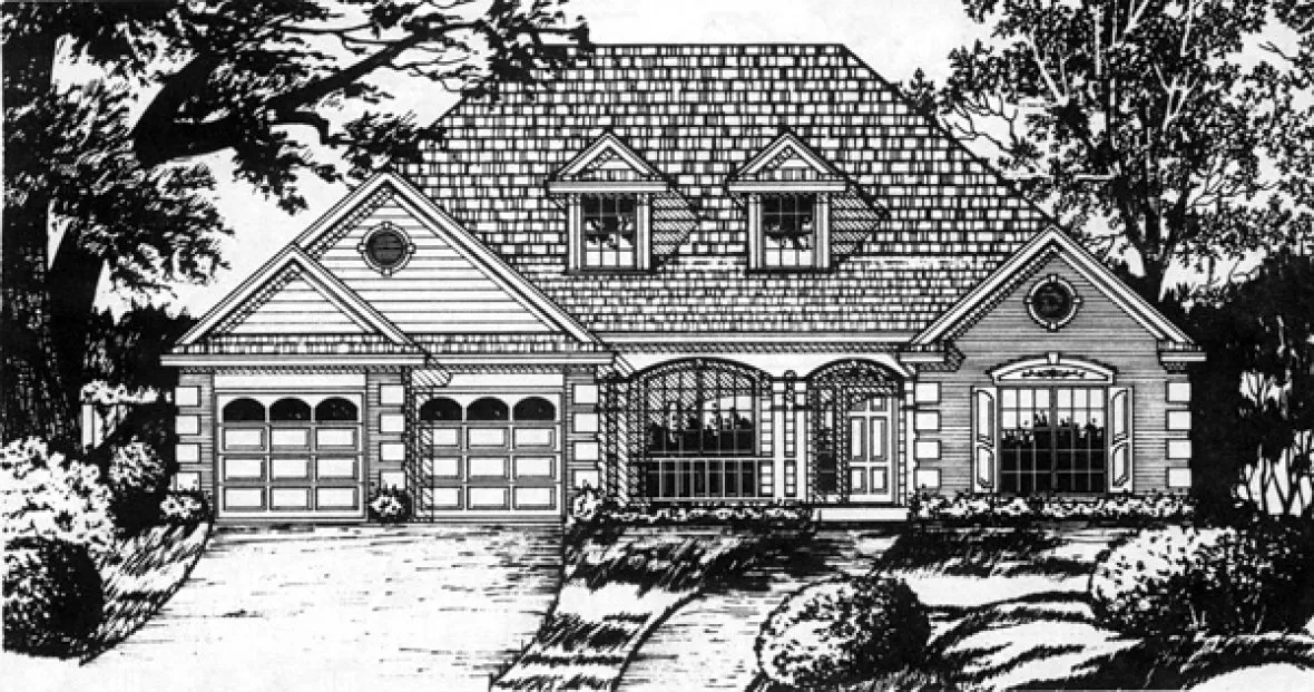 Full Rendering for House Plan #443942