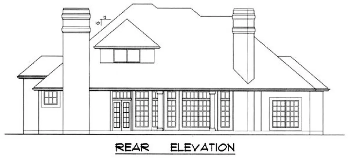 Rear Elevation for House Plan #448152