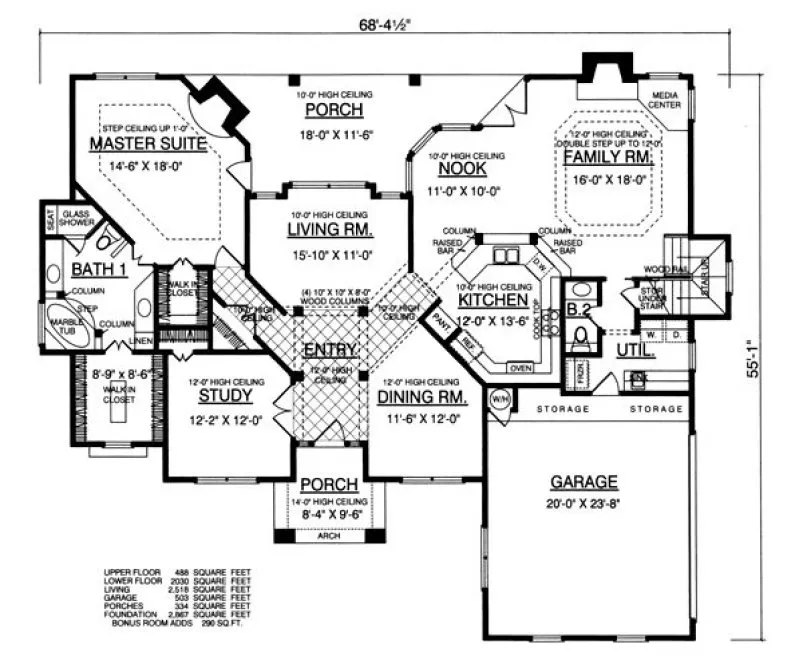 Main Floor Plan for House Plan #448152