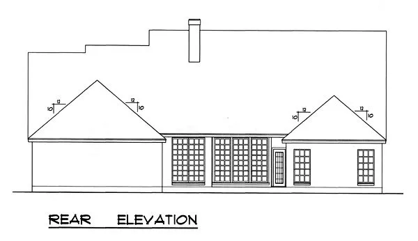 Rear Elevation for House Plan #441352