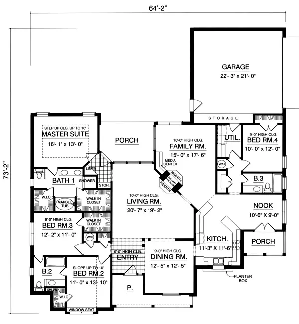 Main Floor Plan for House Plan #441352
