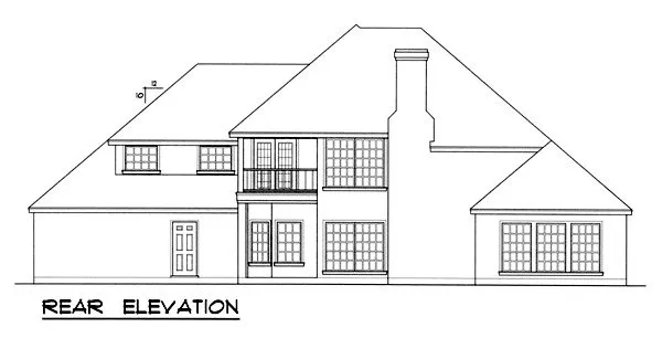Rear Elevation for House Plan #442752