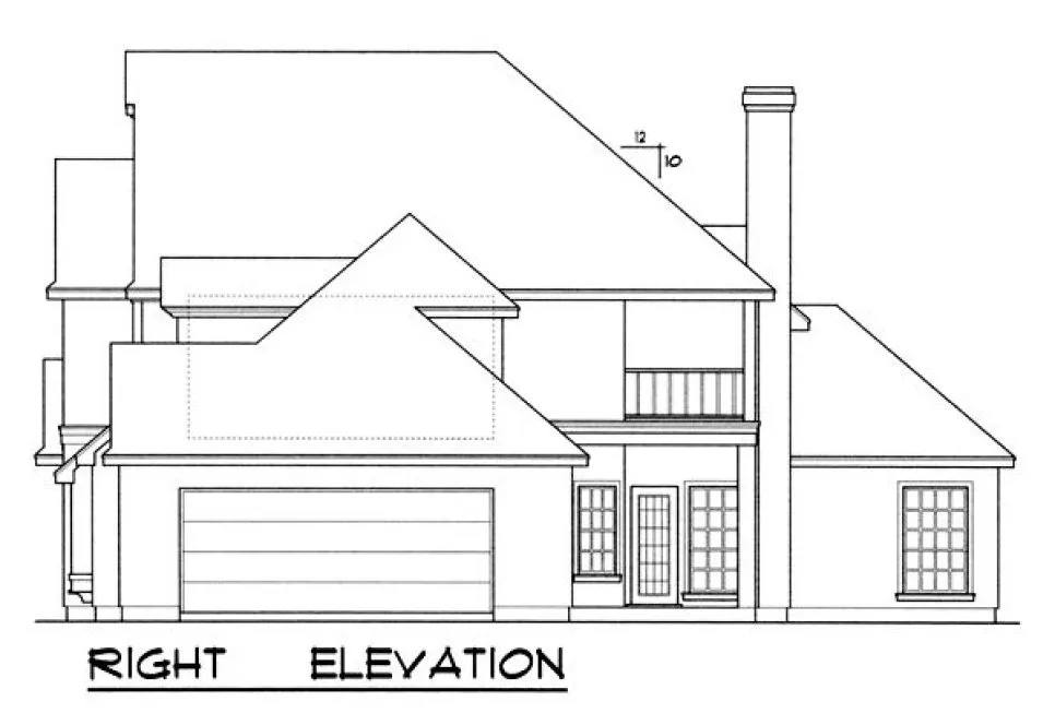 Right Elevation for House Plan #442752