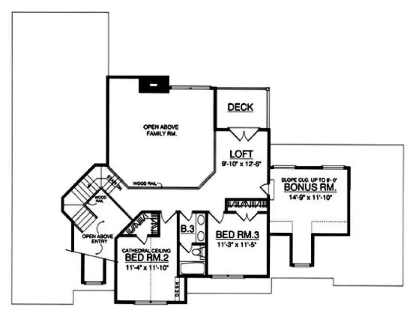 Second Floor Plan for House Plan #442752