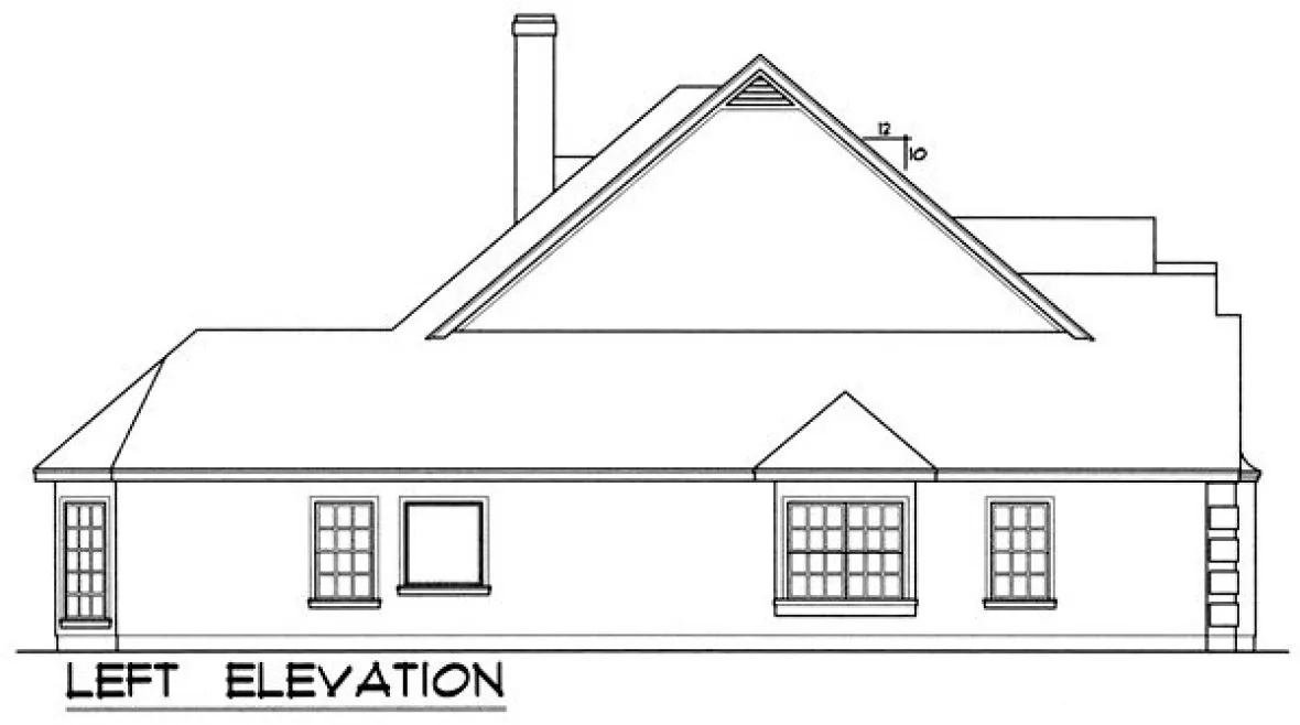 Left Elevation for House Plan #443462