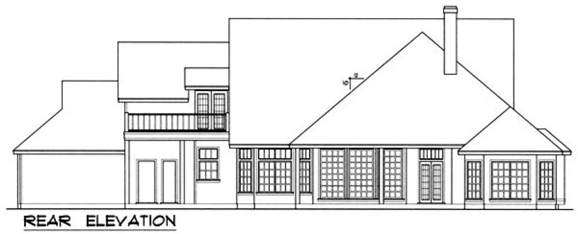 Rear Elevation for House Plan #443462