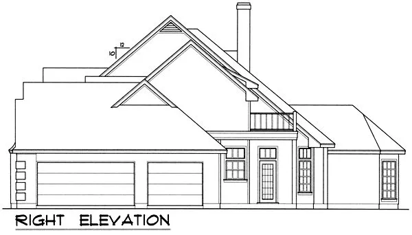 Right Elevation for House Plan #443462