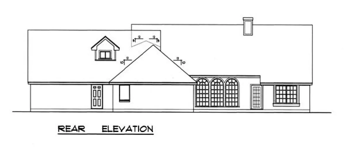 Rear Elevation for House Plan #448962
