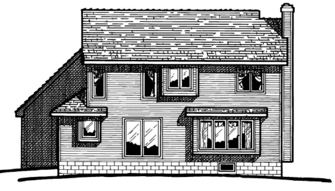 Rear Elevation for House Plan #158422