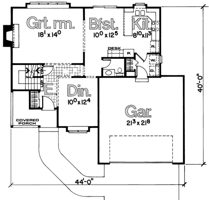 Main Floor Plan for House Plan #158422