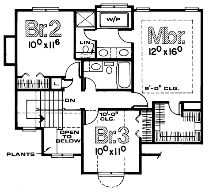 Second Floor Plan for House Plan #158422