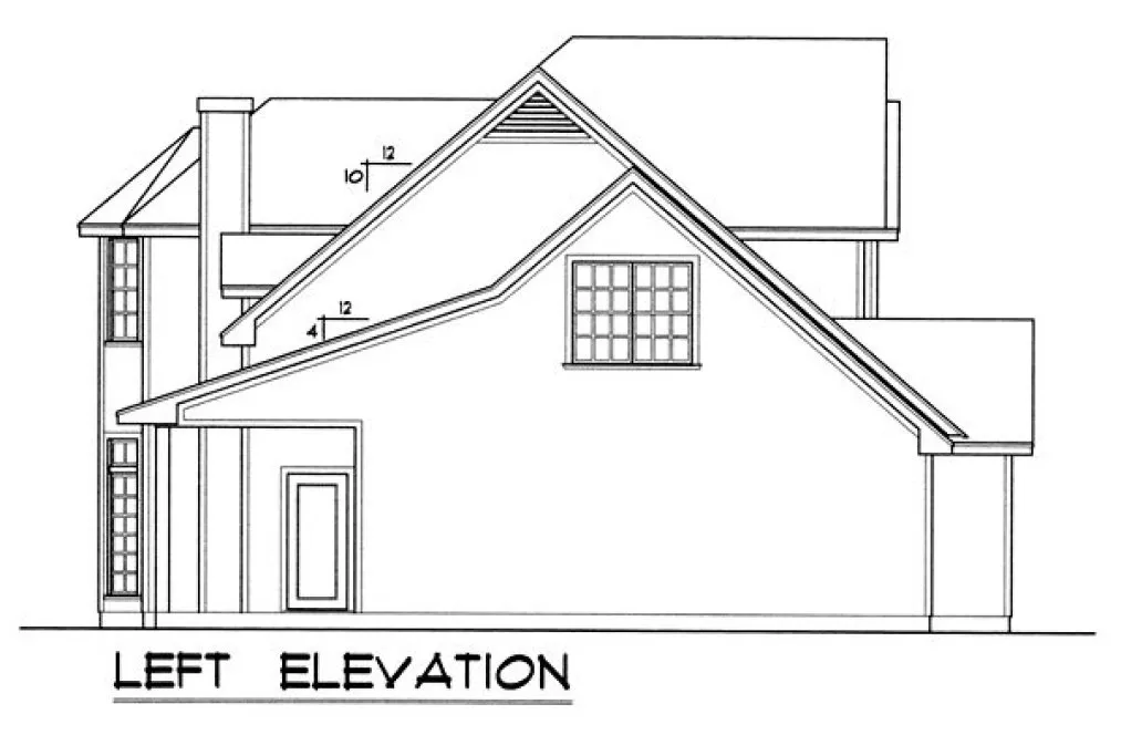 Left Elevation for House Plan #444072