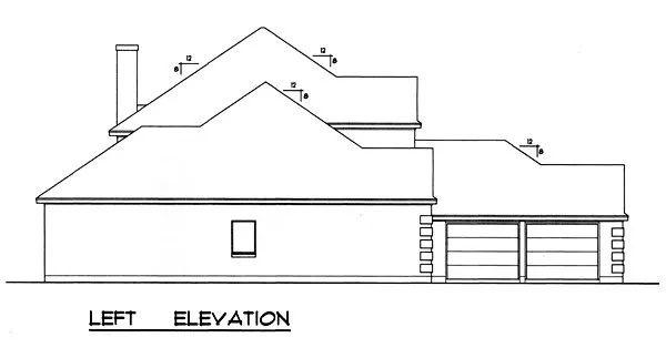 Left Elevation for House Plan #445072