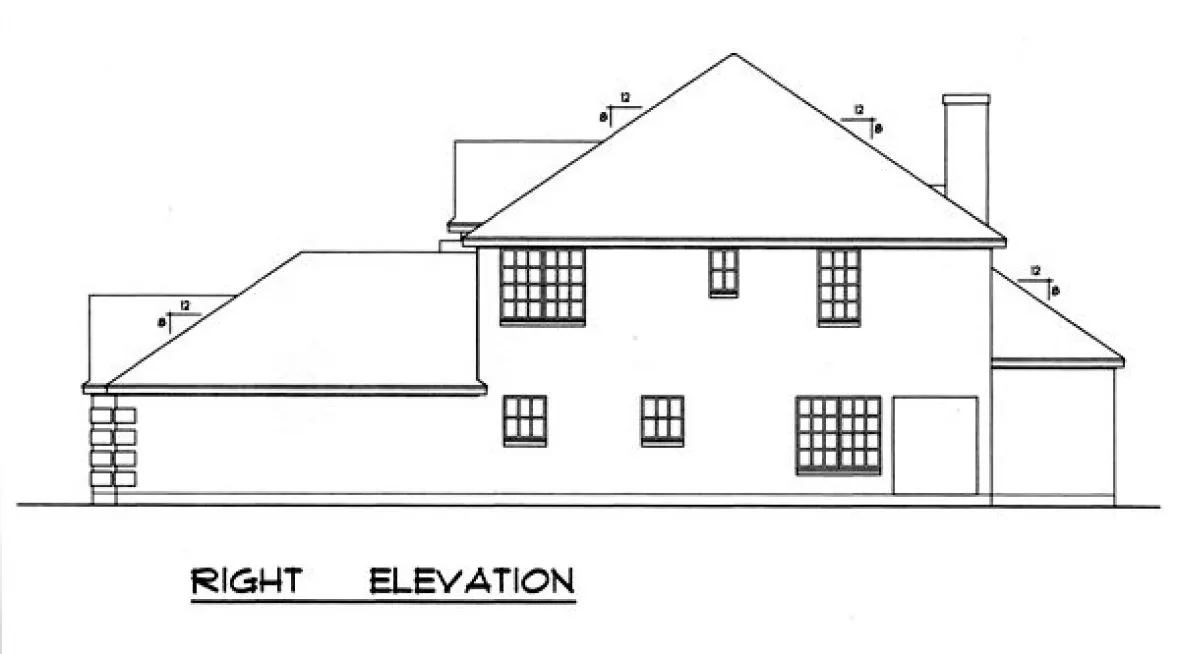 Right Elevation for House Plan #445072