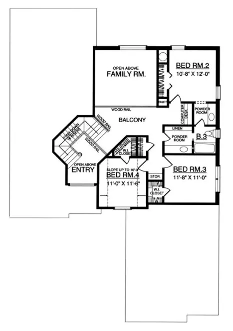 Second Floor Plan for House Plan #445072