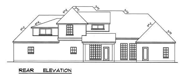Rear Elevation for House Plan #440472