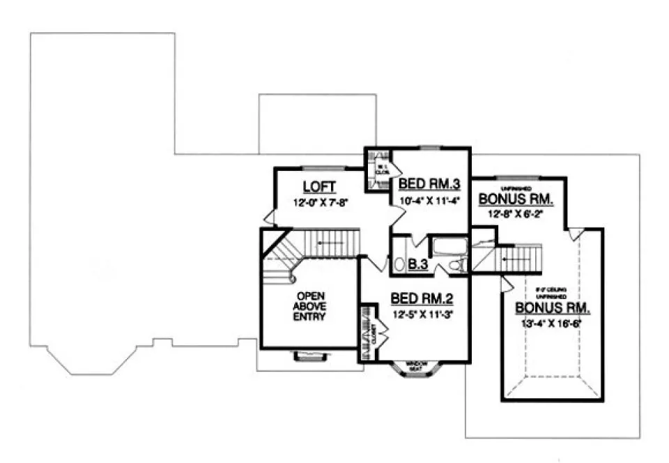 Second Floor Plan for House Plan #440472