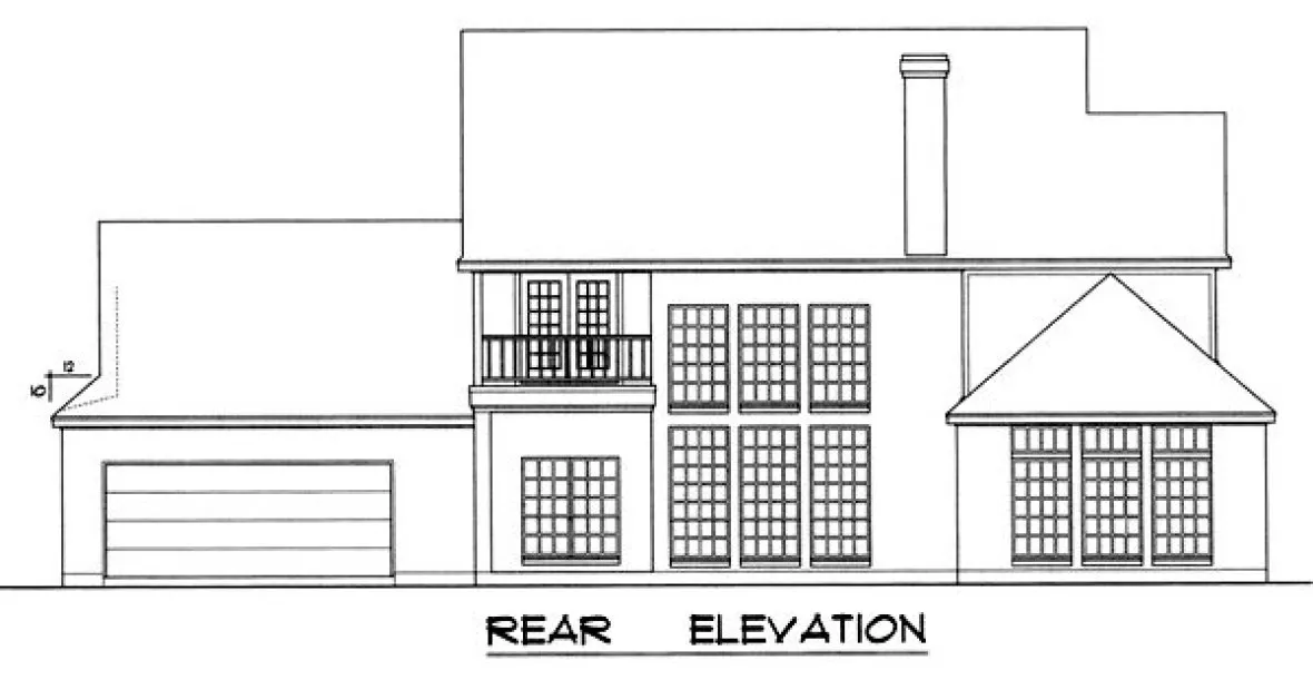 Rear Elevation for House Plan #448672
