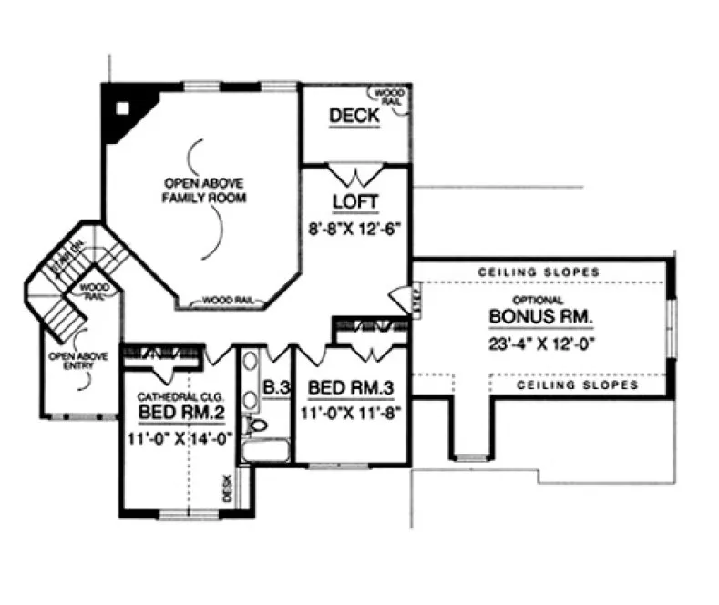 Second Floor Plan for House Plan #448672