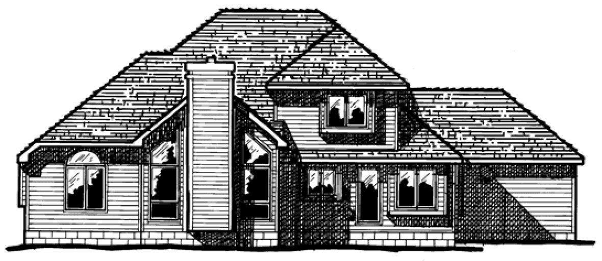 Rear Elevation for House Plan #155822