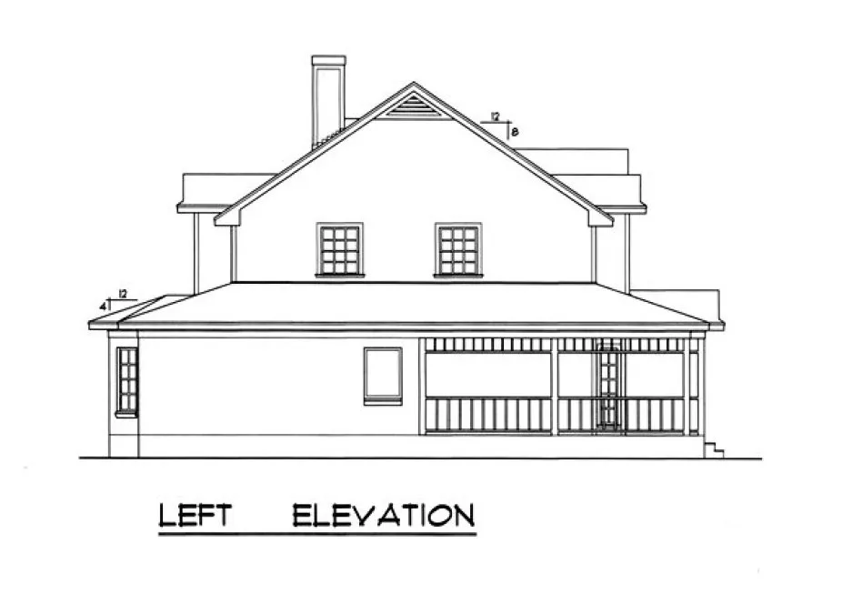 Left Elevation for House Plan #447892
